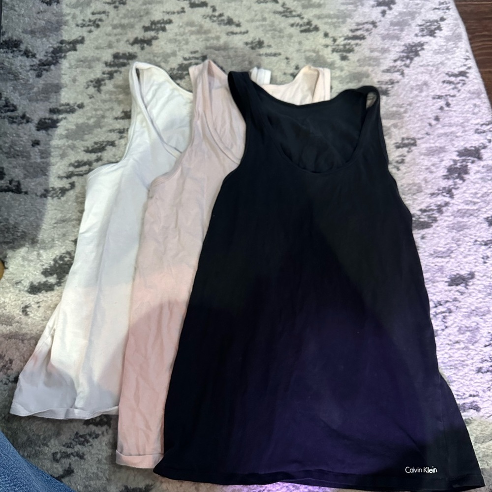 Calvin Klein Basic Cotton Tank Tops Assorted Colors Black, White, Pink, Gray